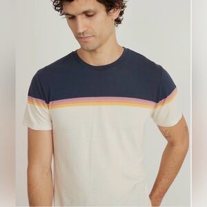 Marine Layer Men's Engineered Stripe Signature Crew T-Shirt - M/L